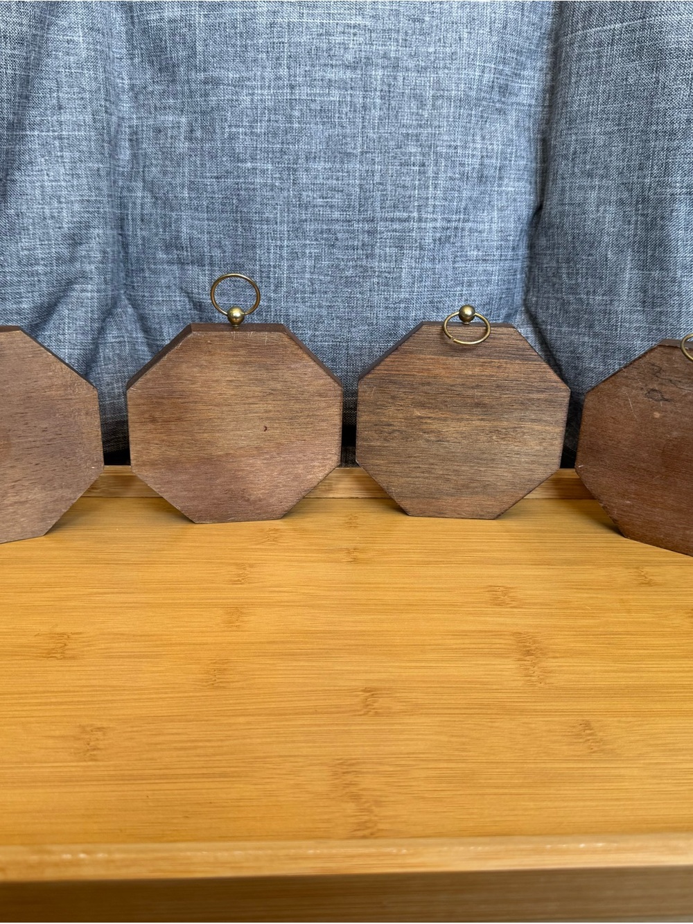 Set of 4 Vintage Currier & Ives Four Seasons Wood Framed Ceramic Wall Decor - Picture 3 of 9